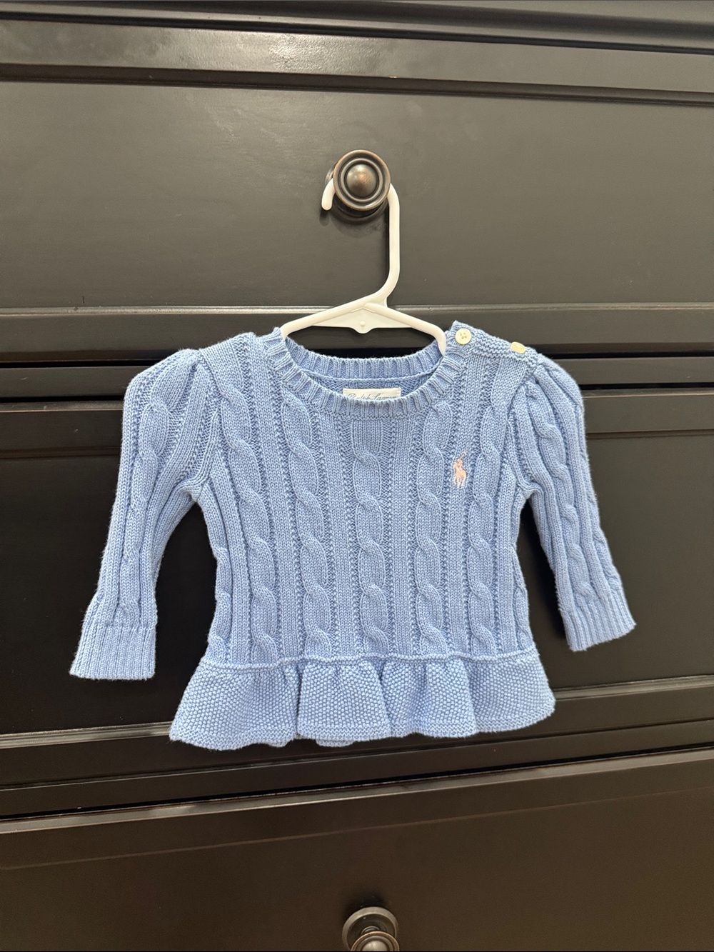 Ralph Lauren Baby Girl Sweater Size 6 Months 100% Cotton